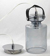 Подвесной светильник Lussole Brighton GRLSP-9639 цвет плафона/подвески Голубой, цвет арматуры Хром, Черный-3