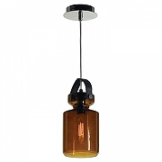 Подвесной светильник Lussole Brighton GRLSP-9640 цвет плафона/подвески Коричневый, цвет арматуры Хром, Черный-1