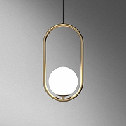 Подвесной светильник Imperiumloft Matthew Mccorm1ck Hoop S1lver M1la Pendant HOOP-B01 цвет плафона/подвески Белый, цвет арматуры Серебро-1