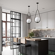 Подвесной светильник Imperiumloft HOOP DROP HOOP-DROP01 цвет плафона/подвески Белый, цвет арматуры Черный-2