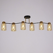 Светильник на штанге ILLUMICO Qui IL6111-6COU-79 BK GD Qui цвет плафона/подвески Коричневый, цвет арматуры Золото, Черный