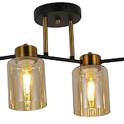 Светильник на штанге ILLUMICO Qui IL6111-6COU-79 BK GD Qui цвет плафона/подвески Коричневый, цвет арматуры Золото, Черный-1