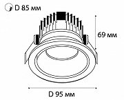 Встраиваемый светильник Italline IT02-008 IT02-008 DIM white цвет Черный-1