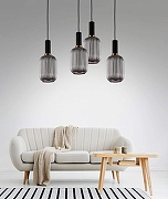 Подвесной светильник LUMINA DECO Rico LDP 1218-1 GY+BK цвет плафона/подвески Дымчатый, цвет арматуры Черный-3
