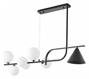 Светильник на штанге LUMINA DECO AMADEO LDP 7036-7 BK+WT цвет плафона/подвески Белый, Черный, цвет арматуры Черный