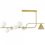 Светильник на штанге LUMINA DECO AMADEO LDP 7036-7 MD+WT цвет плафона/подвески Белый, Медь, цвет арматуры Латунь-2