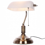 Настольная лампа LUMINA DECO BANKER LDT 305 WT цвет плафона/подвески Белый, цвет арматуры Бронза