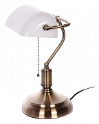 Настольная лампа LUMINA DECO BANKER LDT 305 WT цвет плафона/подвески Белый, цвет арматуры Бронза-2