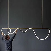 Светильник на штанге LIGHTERA Nyasa LE117L-110GA WIFI цвет плафона/подвески Белый, цвет арматуры Латунь-12