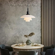 Подвесной светильник LIGHTERA Bacalar LE124L-28B цвет плафона/подвески Белый, цвет арматуры Черный-1