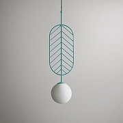 Подвесной светильник Imperiumloft Leaf B LEAF01 цвет плафона/подвески Белый, цвет арматуры Голубой