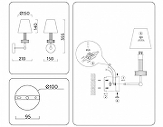 Бра Ambrella Light LH LH71005 цвет плафона/подвески Белый, Прозрачный, цвет арматуры Никель-6