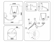Бра Ambrella Light HIGH LIGHT LH75027 цвет плафона/подвески Розовый, цвет арматуры Золото-7