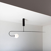 Светильник на штанге Imperiumloft LINES LINES-07 цвет плафона/подвески Белый, цвет арматуры Черный-1