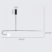 Светильник на штанге Imperiumloft LINES LINES-07 цвет плафона/подвески Белый, цвет арматуры Черный-2