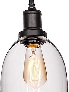 Подвесной светильник Loft it Glass Bell LOFT1814 цвет плафона/подвески Прозрачный, цвет арматуры Черный-2