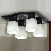 Накладной светильник Lussole Lente LSC-2507-04 цвет плафона/подвески Белый, цвет арматуры Хром, Черный-1