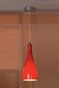 Подвесной светильник Lussole Rimini LSF-1156-01 цвет плафона/подвески Красный, цвет арматуры Хром-2