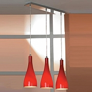 Подвесной светильник Lussole Rimini LSF-1156-03 цвет плафона/подвески Красный, цвет арматуры Хром-1