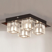 Накладной светильник Lussole Notte Di Luna LSF-1307-04 цвет плафона/подвески Прозрачный, цвет арматуры Коричневый, Хром