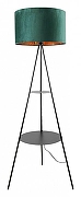Торшер с полкой Lussole Levy LSP-0667 цвет плафона/подвески Зеленый, цвет арматуры Черный