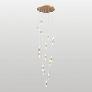 Подвесной светильник Lussole Hopkins LSP-7404 цвет плафона/подвески Белый, Прозрачный, цвет арматуры Золото-1