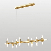 Подвесной светильник Lussole Hopkins LSP-7406 цвет плафона/подвески Белый, Прозрачный, цвет арматуры Золото-1