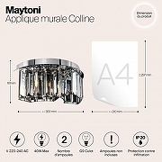 Бра Maytoni Coll1ne MOD083WL-02CH цвет плафона/подвески Прозрачный, цвет арматуры Хром-5