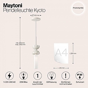 Подвесной светильник Maytoni Kyoto MOD178PL-01W цвет плафона/подвески Белый, цвет арматуры Белый-5