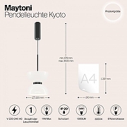 Подвесной светильник Maytoni Kyoto MOD178PL-L11B3K цвет плафона/подвески Белый, цвет арматуры Черный-5