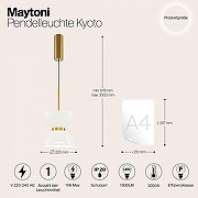 Подвесной светильник Maytoni Kyoto MOD178PL-L11G3K цвет плафона/подвески Белый, цвет арматуры Золото-5