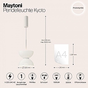 Подвесной светильник Maytoni Kyoto MOD178PL-L11W3K цвет плафона/подвески Белый, цвет арматуры Белый-5