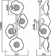 Бра Maytoni M1racle MOD207WL-04BS цвет плафона/подвески Прозрачный, цвет арматуры Латунь-11