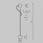 Торшер с подсветкой Maytoni Fly MOD230FL-01B цвет плафона/подвески Белый, цвет арматуры Черный-7