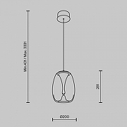 Подвесной светильник Maytoni Splash MOD282PL-L8G3K1 цвет плафона/подвески Прозрачный, цвет арматуры Золото-4