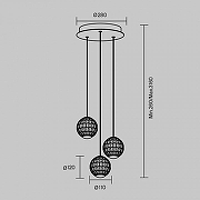Подвесной светильник Maytoni Sapphire MOD293PL-L18BS3K цвет плафона/подвески Прозрачный, цвет арматуры Латунь-7