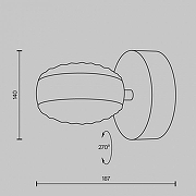 Бра Maytoni M1nd MOD299WL-L10BS3K цвет плафона/подвески Оранжевый, цвет арматуры Латунь-5