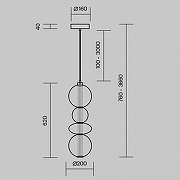 Подвесной светильник Maytoni Futuro MOD307PL-L36B3K цвет плафона/подвески Светло-серый, цвет арматуры Черный-8