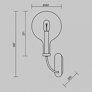 Бра Maytoni Status MOD333WL-01B цвет плафона/подвески Белый, цвет арматуры Черный-9