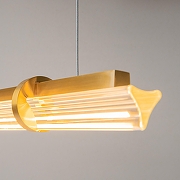 Подвесной светильник Maytoni Plume MOD340PL-L20BS3K цвет плафона/подвески Прозрачный, цвет арматуры Латунь-3