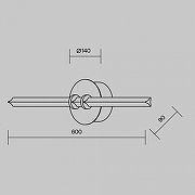 Бра Maytoni Plume MOD340WL-L10BS3K цвет плафона/подвески Прозрачный, цвет арматуры Латунь-10