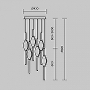 Подвесной светильник Maytoni Foresight MOD347PL-L48BS3K цвет плафона/подвески Прозрачный, цвет арматуры Латунь-10