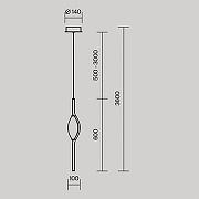 Подвесной светильник Maytoni Foresight MOD347PL-L8BS3K цвет плафона/подвески Прозрачный, цвет арматуры Латунь-10