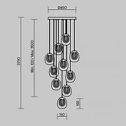Подвесной светильник Maytoni B1ology MOD367PL-L30BBSK цвет плафона/подвески Прозрачный, цвет арматуры Латунь-11