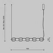 Подвесной светильник Maytoni Ritmo MOD381PL-L45CH3K цвет плафона/подвески Светло-серый, цвет арматуры Хром-11