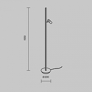 Торшер Maytoni Thin MOD395FL-L28B3K цвет плафона/подвески Черный, цвет арматуры Черный-7