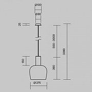 Подвесной светильник Maytoni Smart Casual MOD414PL-L7B3K цвет плафона/подвески Светло-серый, цвет арматуры Черный-10