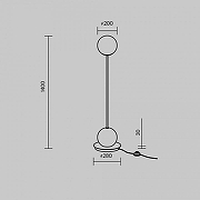 Торшер Maytoni Twins MOD427FL-L20B3K цвет плафона/подвески Белый, цвет арматуры Хром, Черный-12