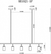 Светильник на штанге MyFar Dereck MR1021-5P цвет плафона/подвески Латунь, цвет арматуры Латунь-6