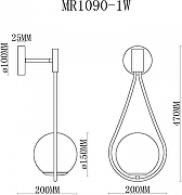 Бра MyFar Florenz MR1090-1W цвет плафона/подвески Белый, цвет арматуры Золото-5
